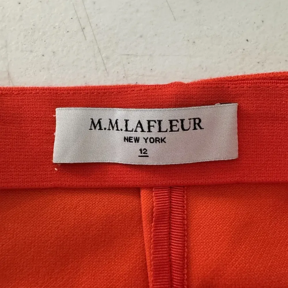 MM. LeFleur Pencil Skirt Size 12 Red Stretch Corporate Office Classic Essential